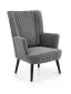 Fotel do salonu DELGADO VELVET szary z przeszyciami | MIRAT. styl LOFT