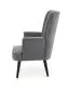 Fotel do salonu DELGADO VELVET szary z przeszyciami | MIRAT. styl LOFT