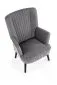 Fotel do salonu DELGADO VELVET szary z przeszyciami | MIRAT. styl LOFT