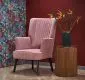 Fotel do salonu DELGADO VELVET różowy na czarnych nogach | MIRAT. styl LOFT