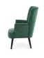 Fotel do salonu DELGADO VELVET ciemnozielony na drewnianych nogach | MIRAT. styl LOFT