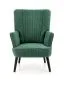 Fotel do salonu DELGADO VELVET ciemnozielony na drewnianych nogach | MIRAT. styl LOFT