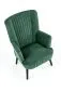 Fotel do salonu DELGADO VELVET ciemnozielony na drewnianych nogach | MIRAT. styl LOFT