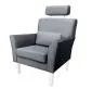 Fotel PIRO BL VELVET ciemnoszary tapicerowany aksamitem | MIRAT. styl GLAMOUR