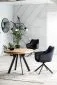 Stół rozkładany DOMINGO dąb/czarny mat okrągły do salonu | MIRAT. w stylu LOFT kolekcja