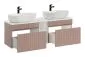 Szafka pod umywalkę ICONIC ROSE 60cm + ICONIC ROSE 60cm + ICONIC WHITE 20cm zestaw z blatem ryflowane fronty I sklep meblowy MIRAT. styl RYFLOWANY