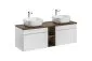 Szafka pod umywalkę ICONIC WHITE 60cm + ICONIC WHITE 60cm + SANTA FE OAK 81-01-A ryflowane fronty zestaw z blatem I sklep meblowy MIRAT. styl RYFLOWANY