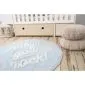 Dywan dziecięcy BABY, YOU ROCK! 120x120 niebieski z napisem | MIRAT. w stylu  kolekcja