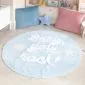 Dywan dziecięcy BABY, YOU ROCK! 120x120 niebieski z napisem | MIRAT. w stylu  kolekcja