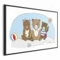 Plakat Misie na plaży 42x29,7 cm z ramą czarną bez marginesu | MIRAT.