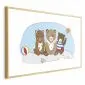 Plakat Misie na plaży 42x29,7 cm z ramą złotą z marginesem | MIRAT.