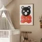 Plakat Zamyślony miś 40x60 cm z ramą złotą bez marginesu | MIRAT.
