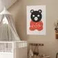 Plakat Zamyślony miś 21x30 cm bez ramy z marginesem | MIRAT.