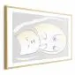 Plakat Śpiący kotek 60x40 cm z ramą złotą z marginesem | MIRAT.