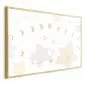 Plakat Księżyc i gwiazdy 42x29,7 cm z ramą złotą bez marginesu | MIRAT.