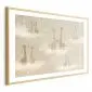 Plakat Zakochane żyrafy 60x40 cm z ramą złotą z marginesem | MIRAT.