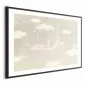 Plakat Myszka na księżycu 90x60 cm z ramą czarną z marginesem | MIRAT.