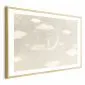 Plakat Myszka na księżycu 30x21 cm z ramą złotą z marginesem | MIRAT.