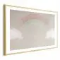 Plakat Tęcza w deszczu 60x40 cm z ramą złotą z marginesem | MIRAT.