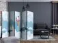 Parawan dwustronny Dla dzieci 225x172 cm 5-częściowy biały | MIRAT.