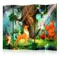 Parawan dwustronny Dla dzieci 225x172 cm 5-częściowy zielony | MIRAT.