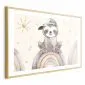 Plakat Pośród gwiazdek i tęcz 90x60 cm z ramą złotą z marginesem | MIRAT.