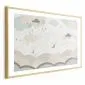 Plakat Bajkowa noc 60x40cm z ramą złotą z marginesem | MIRAT. kolekcja e-C-10063-ao-a