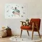 Plakat Miś w wyścigówce 60x40 cm bez ramy z marginesem | MIRAT.
