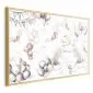 Plakat Misie w przestworzach 60x40 cm z ramą złotą bez marginesu | MIRAT.