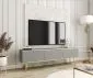 Szafka RTV KARL 3D 175cm wisząca/stojąca szary mat ryflowana I sklep meblowy MIRAT. styl GLAMOUR, RYFLOWANY