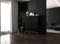 Komoda TAL 4D 112 czarna mat MEBLE LINDNER | MIRAT. styl RYFLOWANY kolekcja TAL