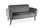 Sofa ELSA VELVET szara dwuosobowa z podłokietnikami do salonu | MIRAT. w stylu GLAMOUR kolekcja