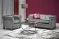 Fotel do salonu ERIKSEN VELVET szary aksamitny na drewnianych nogach | MIRAT. styl GLAMOUR