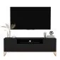 Szafka RTV TAL 2D1K 150cm czarna mat loftowa I sklep meblowy MIRAT. styl GLAMOUR, LOFT, RYFLOWANY kolekcja TAL