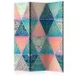 Parawan jednostronny Orient 135x172 cm 3-częściowy szary | MIRAT.