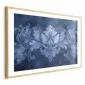 Plakat Błękitny ornament 90x60 cm z ramą złotą z marginesem | MIRAT.