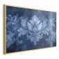 Plakat Błękitny ornament 42x29,7 cm z ramą złotą bez marginesu | MIRAT.