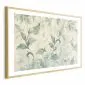 Plakat akwarelowe listki 60 x 40 cm z ramą złotą | MIRAT.  kolekcja f-H-10016-ao-a