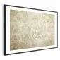 Plakat Piaskowe listki 60x40 cm z ramą czarną z marginesem | MIRAT.