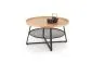 Stolik kawowy FLORENCE 80x80 dąb/czarny okrągły do salonu | MIRAT. styl LOFT