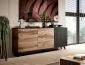 Komoda RANDOM KM-1 dąb/czarna w stylu loft | MIRAT. styl LOFT kolekcja RANDOM