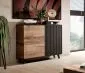 Komoda RANDOM KM-2 dąb/czarna w stylu loft | MIRAT. styl LOFT, RYFLOWANY kolekcja RANDOM