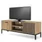 Szafka RTV LAMINO RTV-1 180 dąb craft/czarna lamele I sklep meblowy MIRAT. styl LOFT kolekcja LAMINO