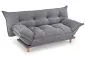 Sofa rozkładana z funkcją spania PILLOW szara na drewnianych nogach I sklep meblowy MIRAT.