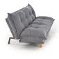 Sofa rozkładana z funkcją spania PILLOW szara na drewnianych nogach I sklep meblowy MIRAT.