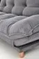 Sofa rozkładana z funkcją spania PILLOW szara na drewnianych nogach I sklep meblowy MIRAT.