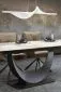 Stół rozkładany FERNANDO 160(240)x92 beżowy marmur/czarny designerski I sklep meblowy MIRAT. styl LOFT