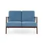 Sofa MILANO 2S niebieska/orzech dwuosobowa PRL I sklep meblowy MIRAT. styl SKANDYNAWSKI, VINTAGE