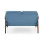 Sofa MILANO 2S niebieska/orzech dwuosobowa PRL I sklep meblowy MIRAT. styl SKANDYNAWSKI, VINTAGE