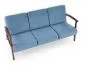 Sofa MILANO 3S niebieska/orzech trzyosobowa PRL I sklep meblowy MIRAT. styl SKANDYNAWSKI, VINTAGE